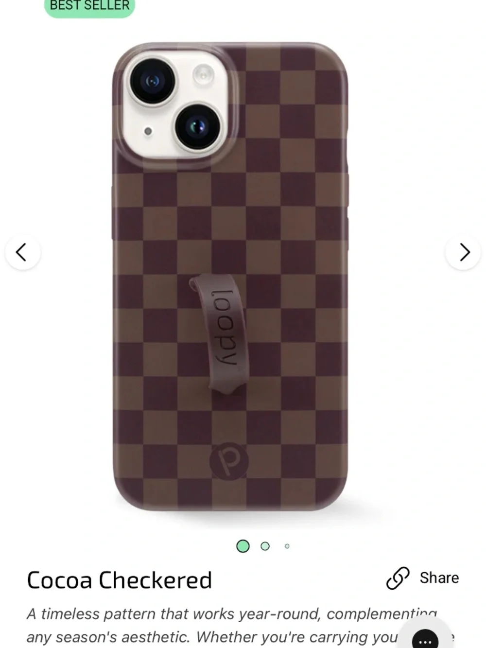 Loopy iPhone 14 Cocoa Checkered Case